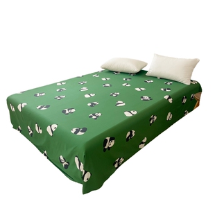 熊猫胖达 卡通插画原创设计新疆长绒棉60支床单纯棉床笠单件定制