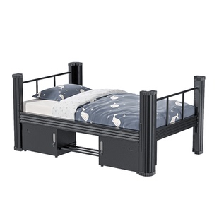 单人床儿童钢制家用铁架子床成人员工宿舍公寓床民宿出租房单层床