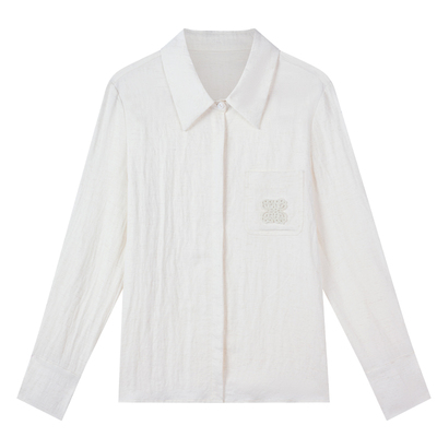 图曼朵【都市通勤】蓝色休闲衬衫