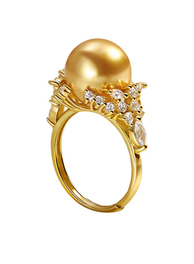 西大班南洋金澳母贝冰雪女王戒指