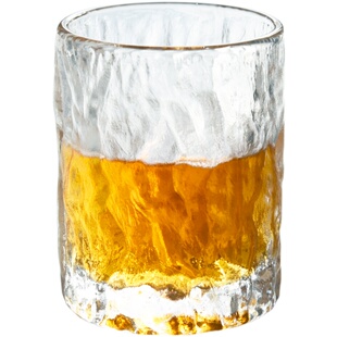 日本进口aderia津轻初雪鸣门杯日式锤纹玻璃茶杯啤酒透明冰川杯子