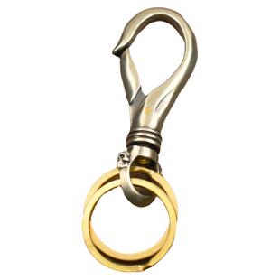 手工白铜黄铜钥匙圈铜环扣创意立体实心环个性五金配件创意钥匙扣