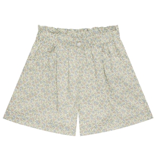 鄂尔多斯童装25夏季liberty印花松紧腰短裤休闲透气女童短裤