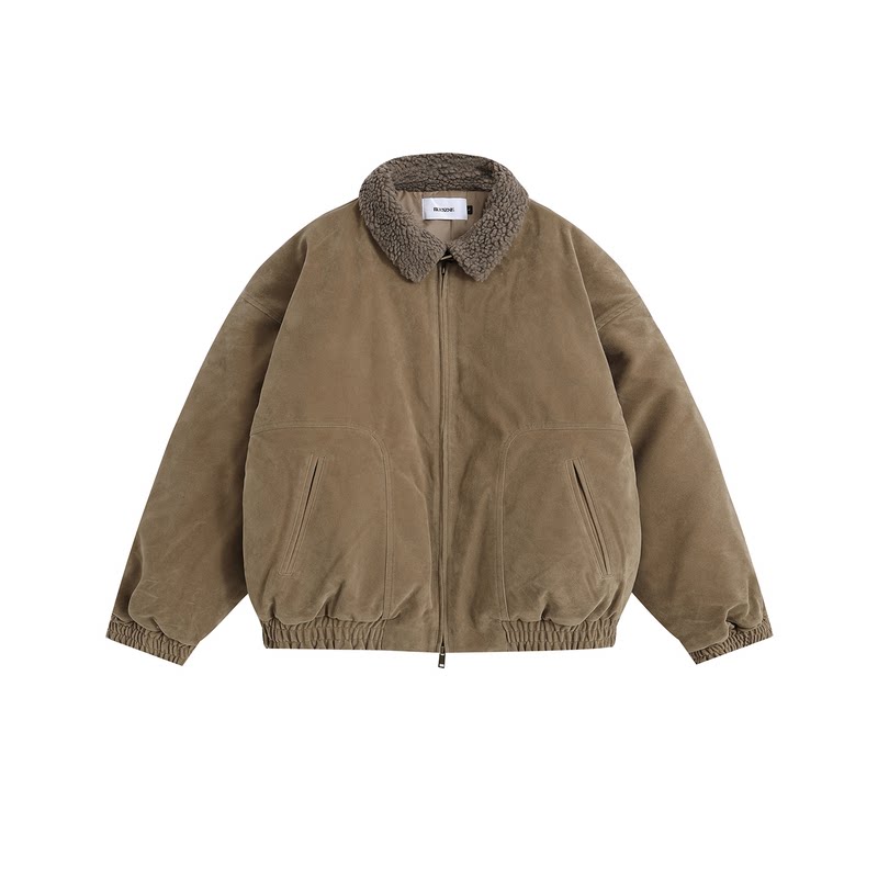 羊羔绒翻领棉服外套保暖工装棉衣