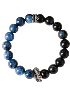 【冷静决断】蓝虎眼蓝晶石手串范李李增强逻辑思维谈判手链银饰品