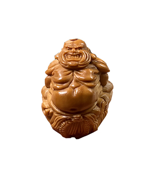 精品橄榄核雕恶僧小鬼吊坠手把件