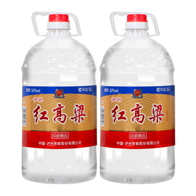 泸州红高粱浓香型白酒52度5L