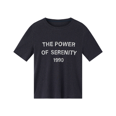 小禾【本命T】兰精天丝法国雨露亚麻天然混纺透气哑光纹理字母短T