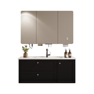 法式复古风陶瓷一体浴室柜组合卫生间洗手盆洗脸盆柜组合洗漱台盆