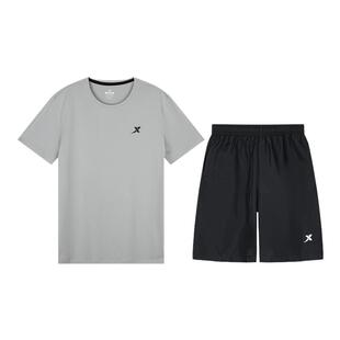 特步运动套装女款春夏季女士休闲夏装速干衣运动服女装短袖t恤女