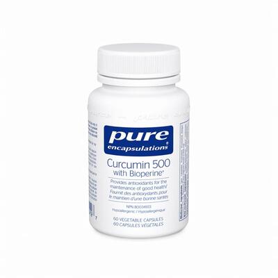 直邮 加拿大pure姜黄素含胡椒素Curcumin500 with Bioperine60粒