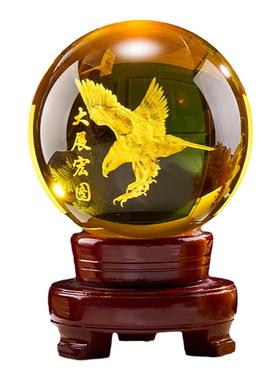 大展宏图水晶球内雕摆件