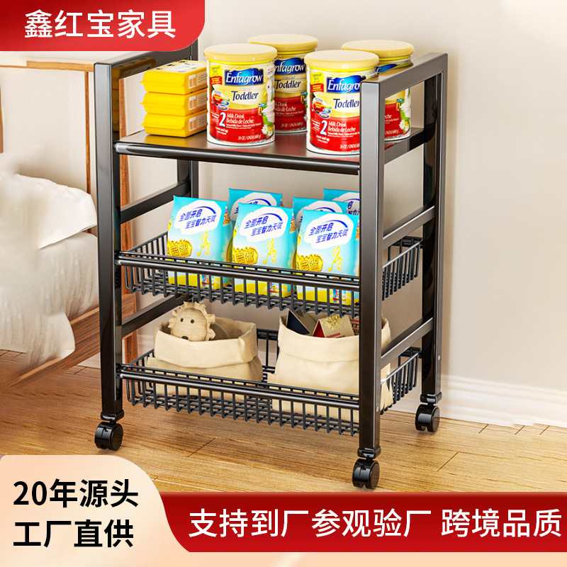 移动厨房置物架多层收纳架微波炉储落地架菜篮子烤箱多用加厚锅
