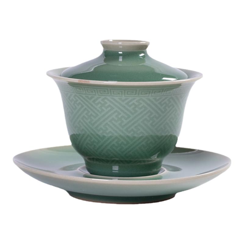 【官方正品】龙泉青瓷盖碗