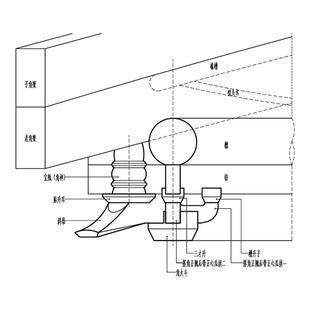 一斗二升交麻叶并一斗三升角科斗拱CAD动态块三视图分件尺寸图