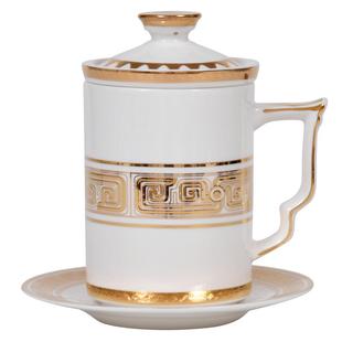 茶水分离办公室茶杯陶瓷唐山红玫瑰骨瓷旗舰店青铜时代茶漏斗杯