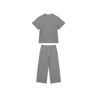 JNBYHOME江南布衣新品圆领可外穿家居服套装睡衣短袖简约外穿女