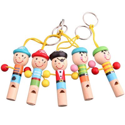 Kids Wooden Cute Pirates Whistle Toys Ornament Hanging Toys