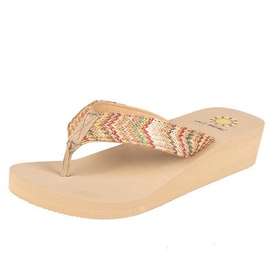 轻便坡跟人字拖hotseal波西米亚