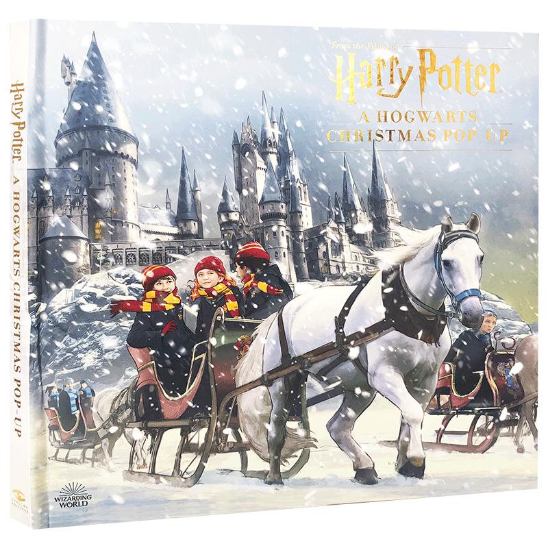 哈利波特霍格沃茨图书馆圣诞翻翻立体书Harry Potter A Hogwarts Christmas Pop-Up英文原版 圣诞节礼品书3D活动书立体书精装