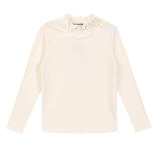 IVY HOUSE常春藤儿童装女童T恤秋季款木耳边德绒打底衫保暖亲子装