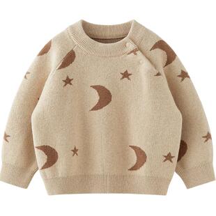 微狮牧尼婴儿毛衣春秋男女宝宝上衣针织衫外穿内搭羊毛衫百搭秋装
