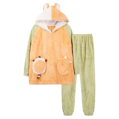 睡衣珊瑚绒家居服套装可爱