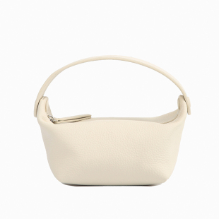 小众头层牛皮软糯手提饺子包真皮饭盒包ins手拎化妆包便当手机包