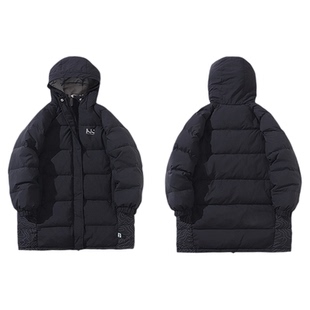 【商场同款】mipo冬季儿童羽绒服三防保暖连帽印花长款鹅绒外套