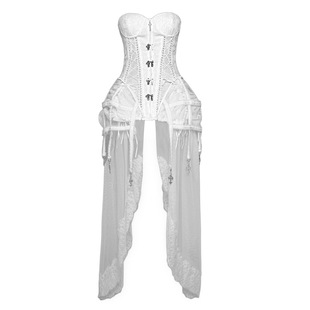 血液供给原创◆沉睡爱丽丝白哥特暗黑设计感鱼骨绑带鸟笼束身胸衣