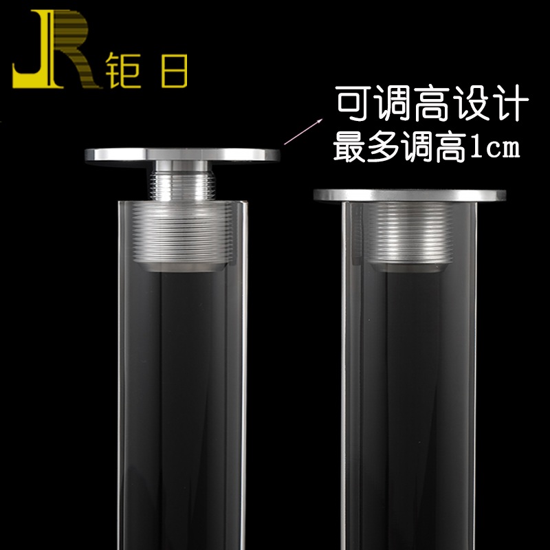 化妆桌电视柜亚克力棒高度定制 透明可调节圆形支撑水晶柱餐台腿