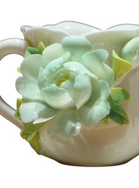 东方陶礼陶瓷浮雕花朵桌面摆件