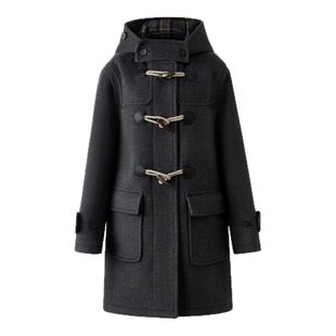 【经典长期主义】Eland衣恋毛呢外套女牛角扣羊毛大衣2025冬新款