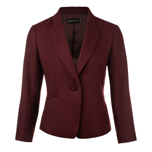 名师路绵羊毛长袖西装外套女冬季2025年新款通勤职业修身西服上衣