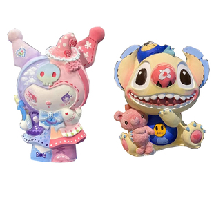 库洛米石膏娃娃涂色网红大号存钱罐儿童diy涂鸦彩绘石豪娃娃白胚