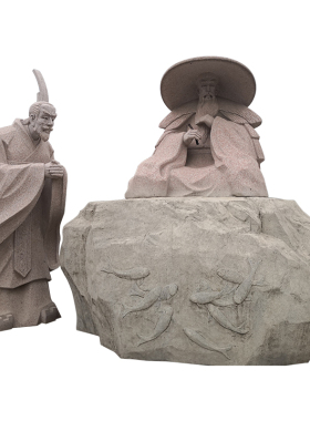 玻璃钢铜姜太公钓鱼石雕