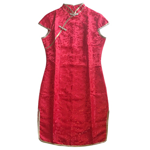 出租礼仪小姐女迎宾服装中国风走秀旗袍庆典开业颁奖红色剪彩礼服