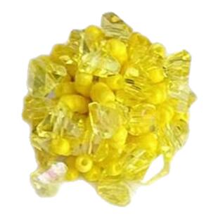 落日余晖~黄色串珠编织绣球耳钉女2026新高级感耳环夏日度假耳饰