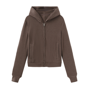 SHALL NOT UNTRUE 天鹅绒复古垂感微喇卫裤休闲短款连帽卫衣套装