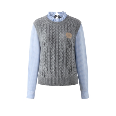 ELAND毛衣假两件长袖套头