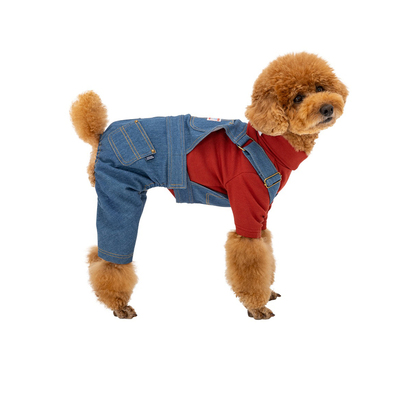 曼德瑞宠物牛仔背带工装裤