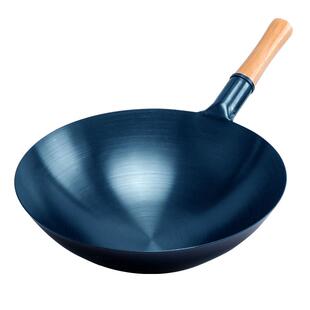 正宗纯铁锅健康无涂层炒锅炒菜锅家用燃气灶适用轻薄铁锅物理不粘