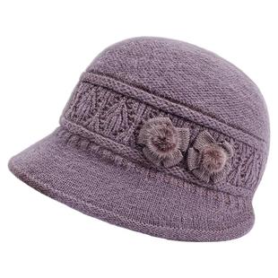 中年妈妈帽子女冬季加厚保暖毛线帽老年人奶奶老人老太太秋冬帽子