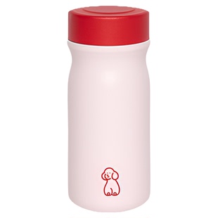 seeu大红大紫保温杯陶瓷涂层内胆不锈钢小狗杯情侣水杯320ml