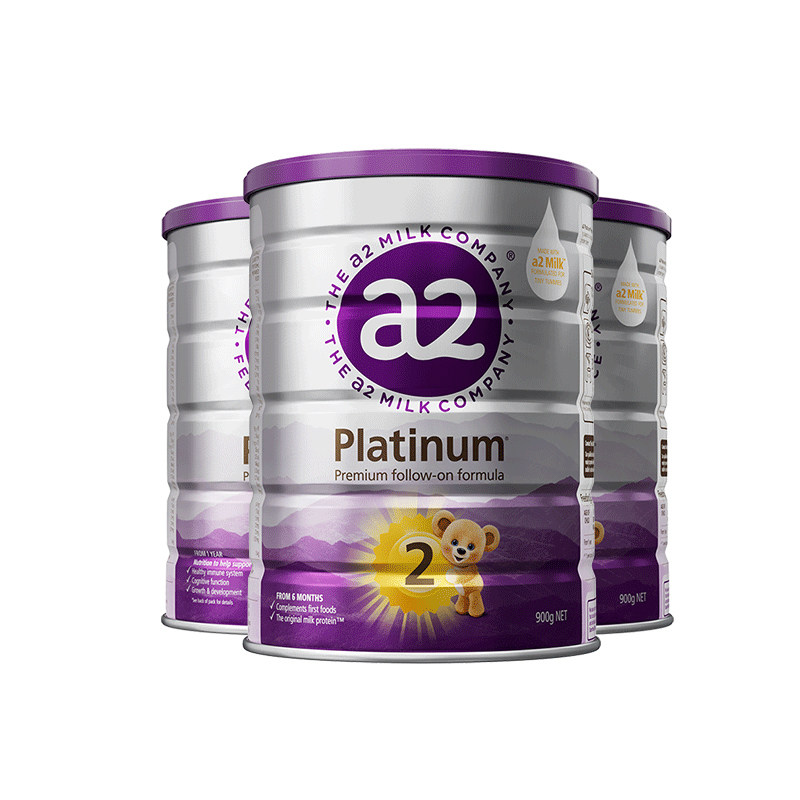 a2紫白金较大婴儿配方2段*3罐奶粉二段A2蛋白质6-12月900g新西兰