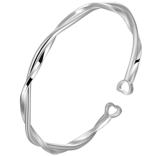 老银匠莫比乌斯银手镯s999足银手镯开口纯银细光面素圈女士银手环