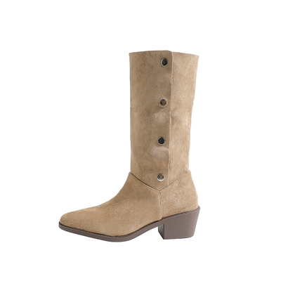 现货！！【免费试穿】牛皮长靴