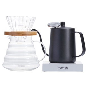 koonan手冲咖啡壶套装 V60玻璃滤杯  手冲咖啡礼盒  滴漏式过滤器