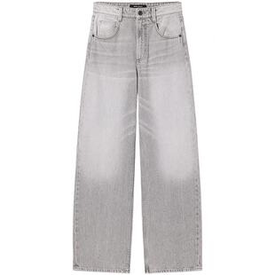 【杨幂同款】Miss Sixty2025春秋款浅灰牛仔裤女梨形显瘦阔腿裤