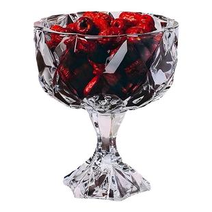 水晶玻璃碗果盘高脚杯水果盘小干果盒糖果碟托盘盆小碗容器高颜值